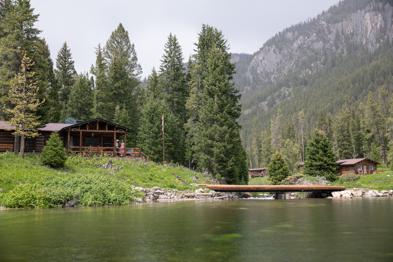 A 1920s cabin at Flat Creek Ranch. Photo courtesy of Flat Creek Ranch