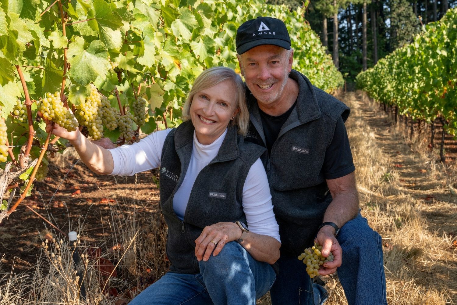 Pamela Turner and Robert Townsend in front of their vineyards_Courtesy of Andrea Johnson