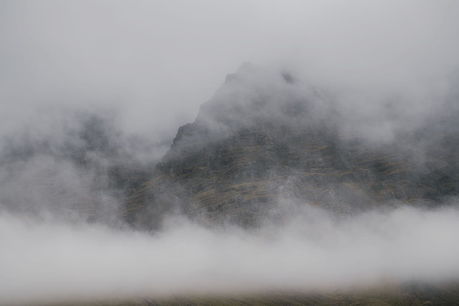Foggy coastline