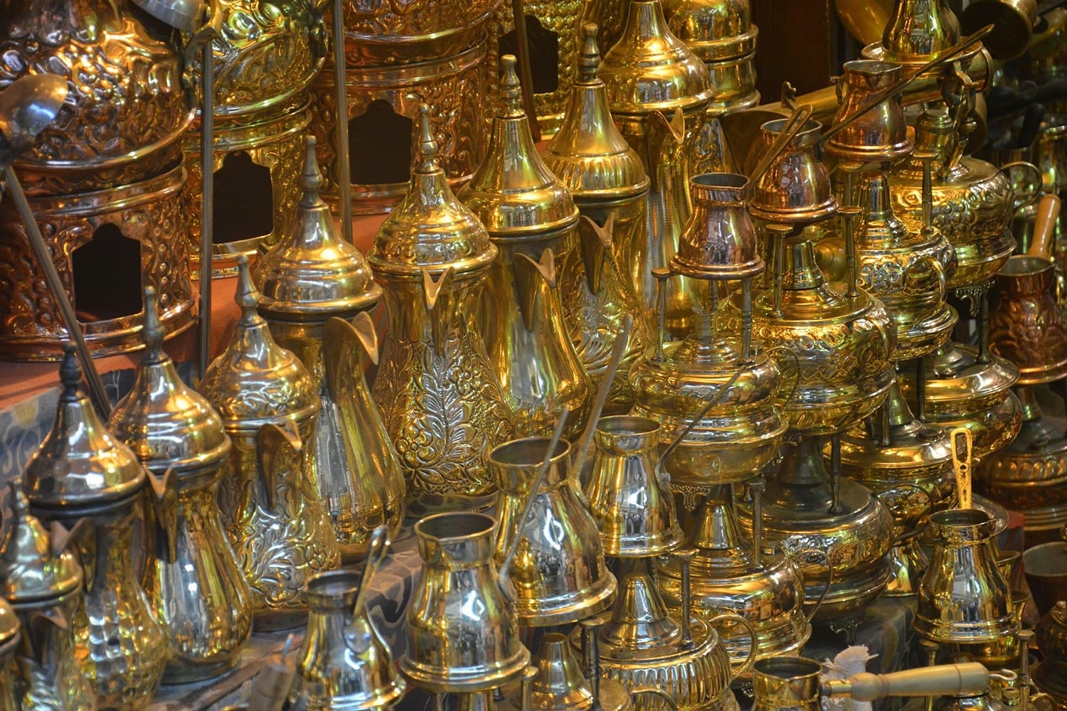 Metalwork on display