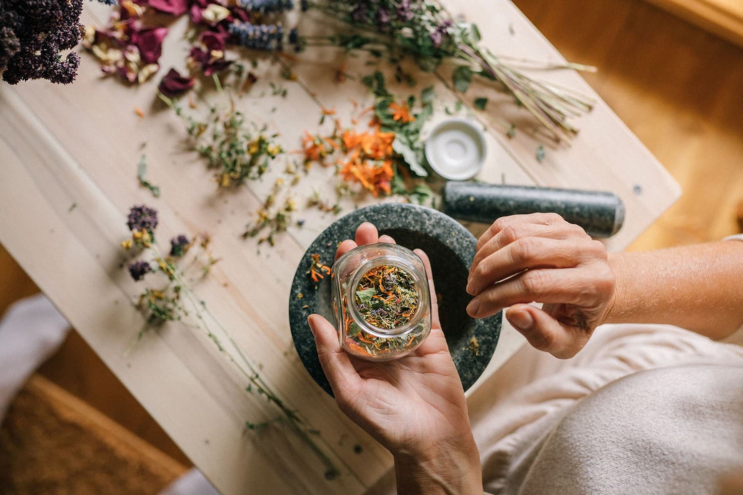 Herbalists use natural ingredients to create health products