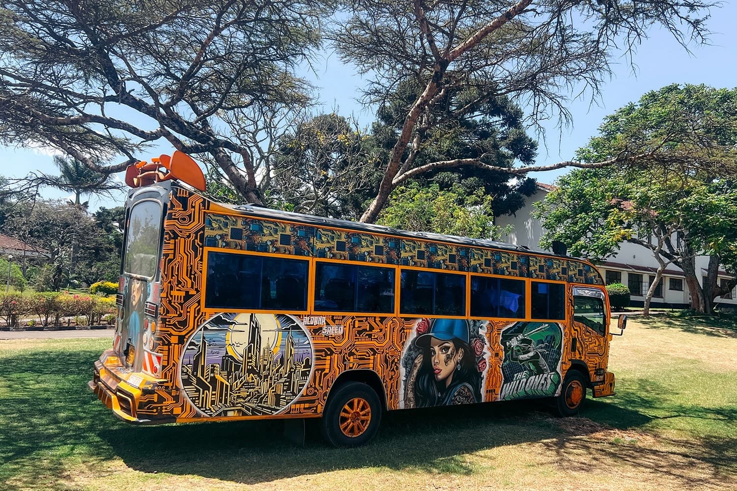 One of Nairobi’s colorful matatu buses