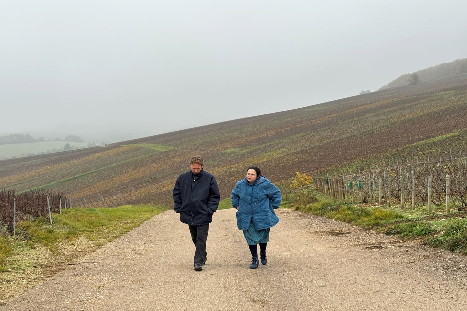Salomé and JP walking the vineyard. Courtesy of Philippe Fontaine. (1)